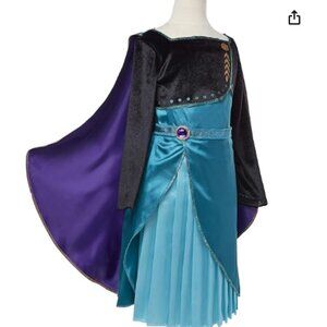 Disney Frozen 2 Anna Costume, Deluxe Dress and Cape Outfit S 4-6T